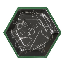 Kickoff Football Hexagon Shaped 8.25in Plates 8ct - Foil Stamping