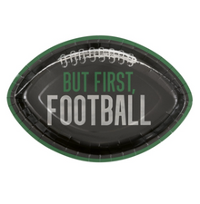 Kickoff Football But First Football Shaped 12in Plates 8ct - Foil Stamping