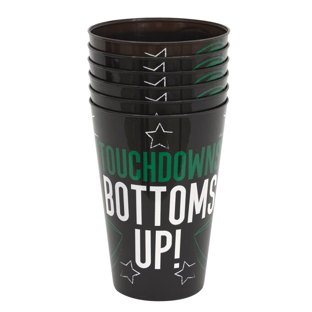 Kickoff Football 16oz Plastic Stadium Cup 6ct