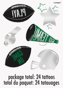 Kickoff Football Foil Tattoos 24ct
