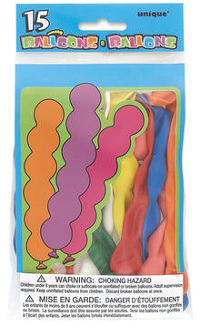 Squiggly Balloons 15ct