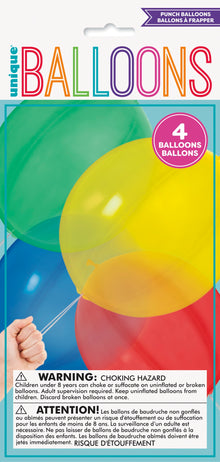 Assorted Color Punch Balloons 4ct