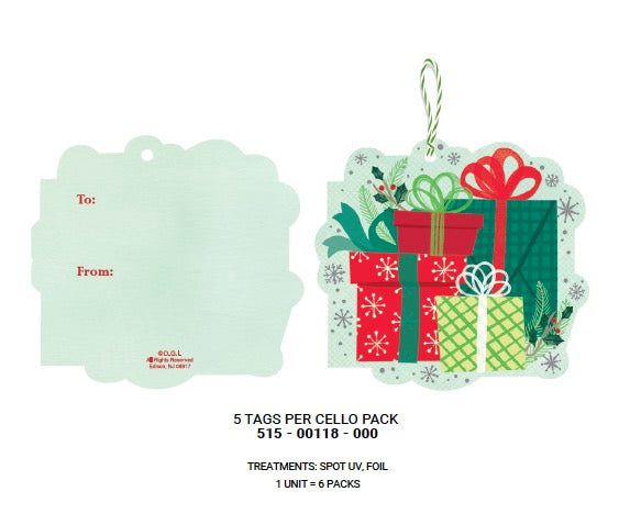 XMAS Gift Tags Presents 5ct