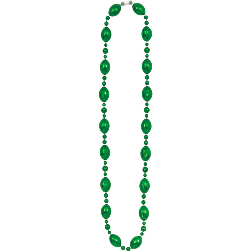 Kickoff Football Green Beaded Necklace