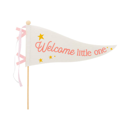 Welcome Little One Pink Pennant