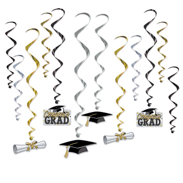 Graduation Foil Whirls 12ct