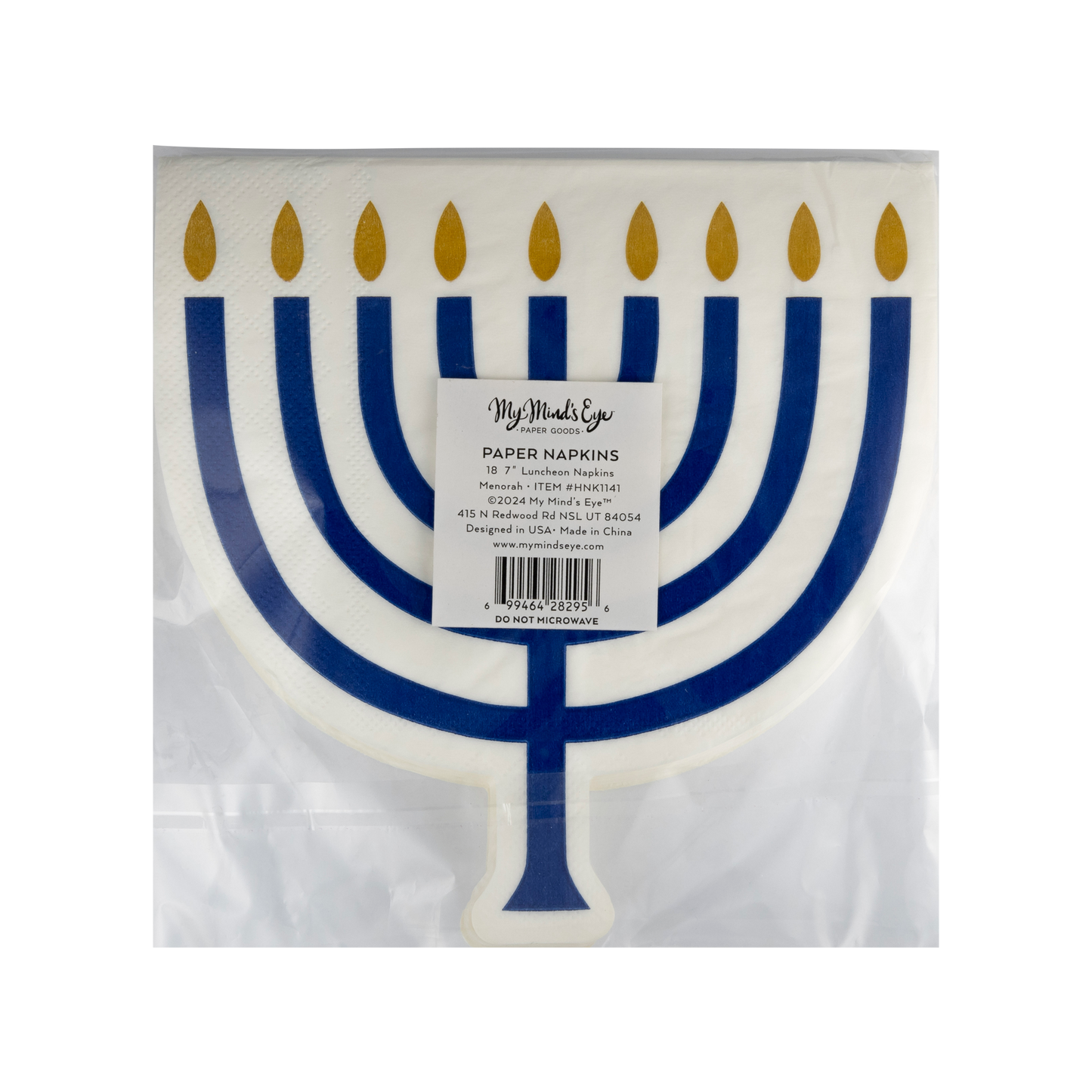 Menorah Shaped Luncheon Napkins 18ct