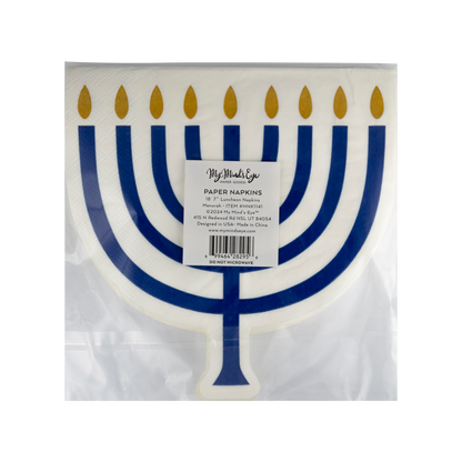 Menorah Shaped Luncheon Napkins 18ct