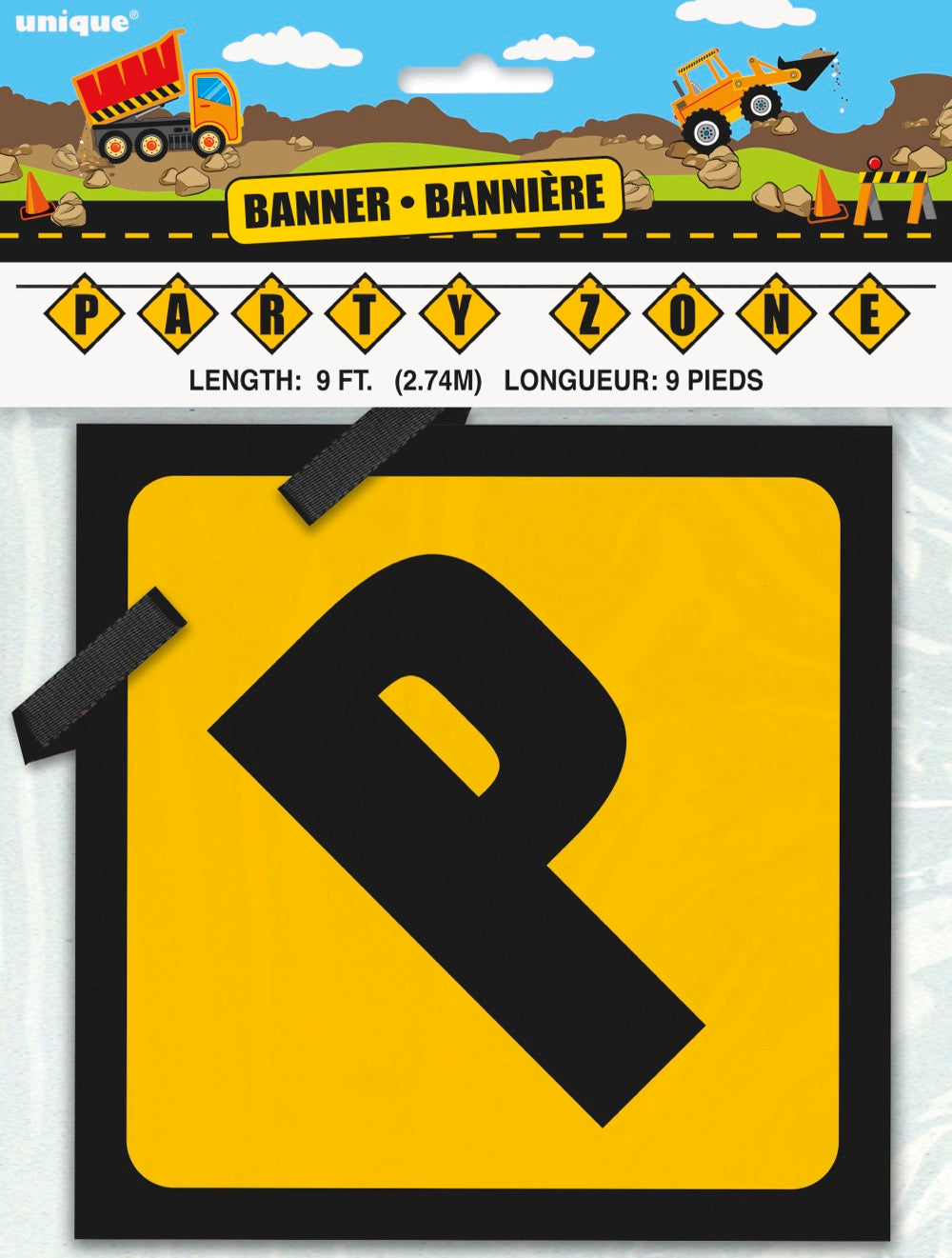 Construction Party Zone Block Banner