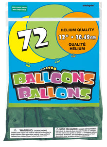 12in Packaged Latex Balloons 72ct - Forest Green