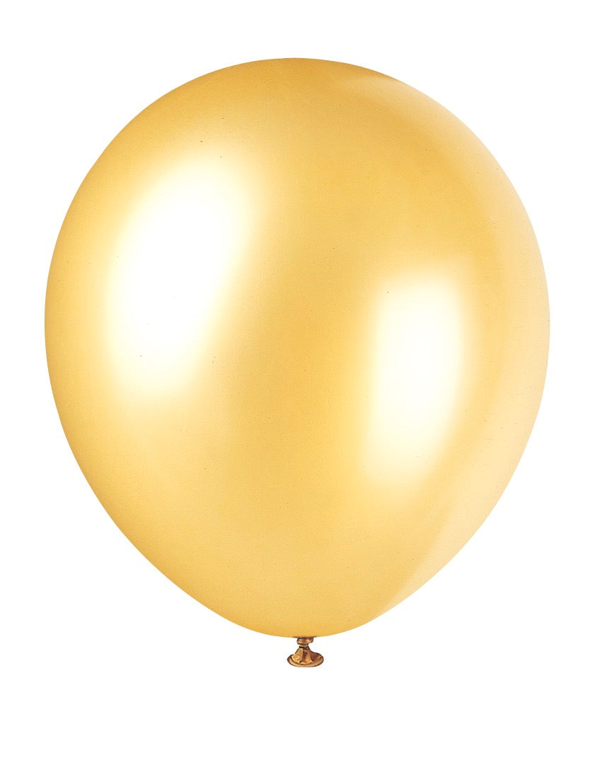 12in Pearlized Packaged Latex Balloons 72ct - Gold