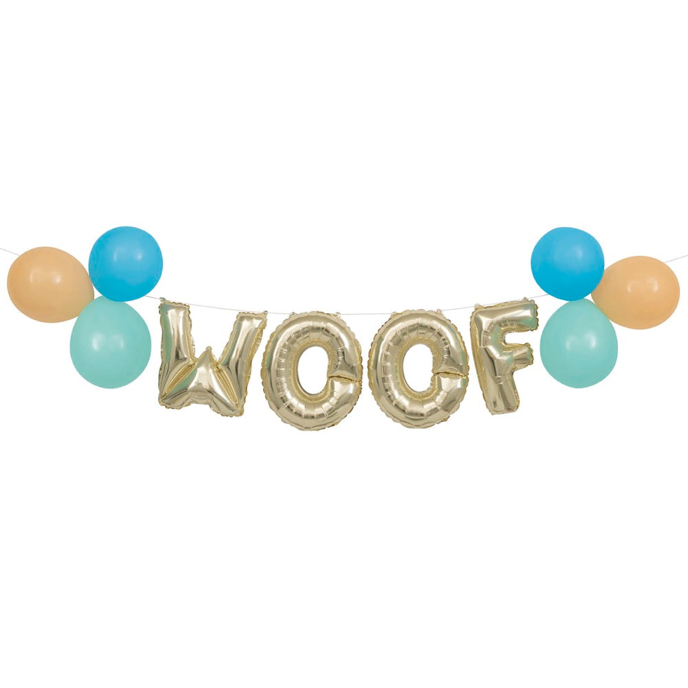 Pawty Animals Woof Latex & Foil Letter Balloon Banner Kit