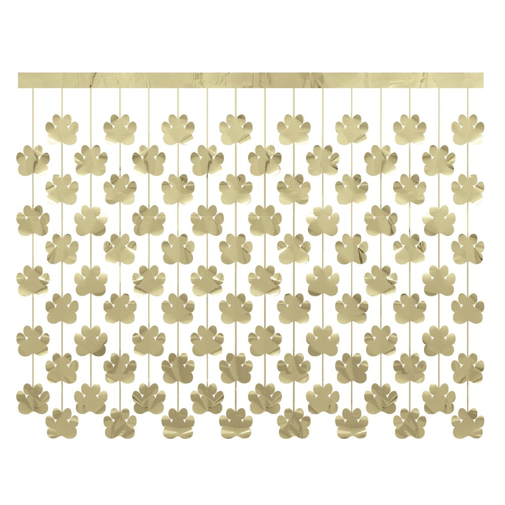Gold Foil Paw Print Cutout Photo Backdrop 60in x 48in