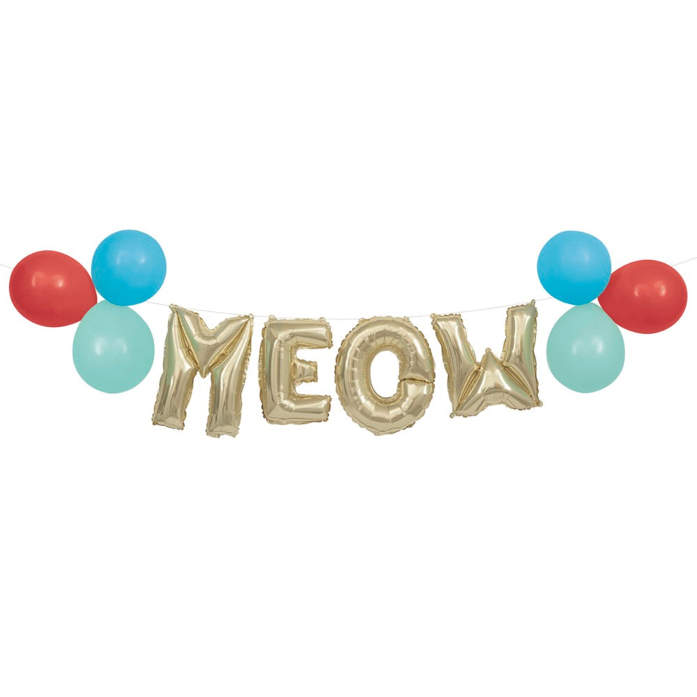 Pawty Animals Meow Latex & Foil Letter Balloon Banner Kit