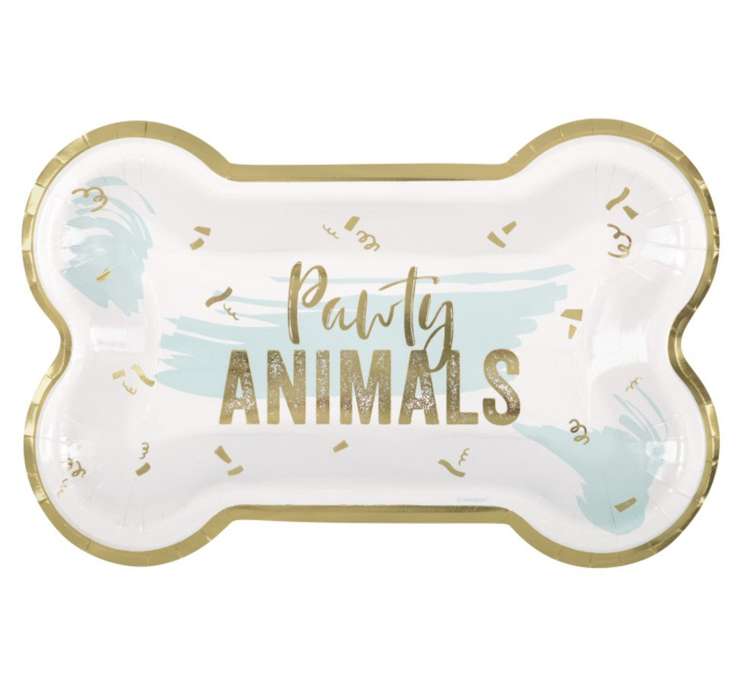Pawty Animals Bone-Shaped 10in Plates 8ct - Foil Stamping