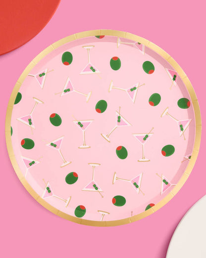 Martini Plates - 25 paper plates, Birthday, Bachelorette