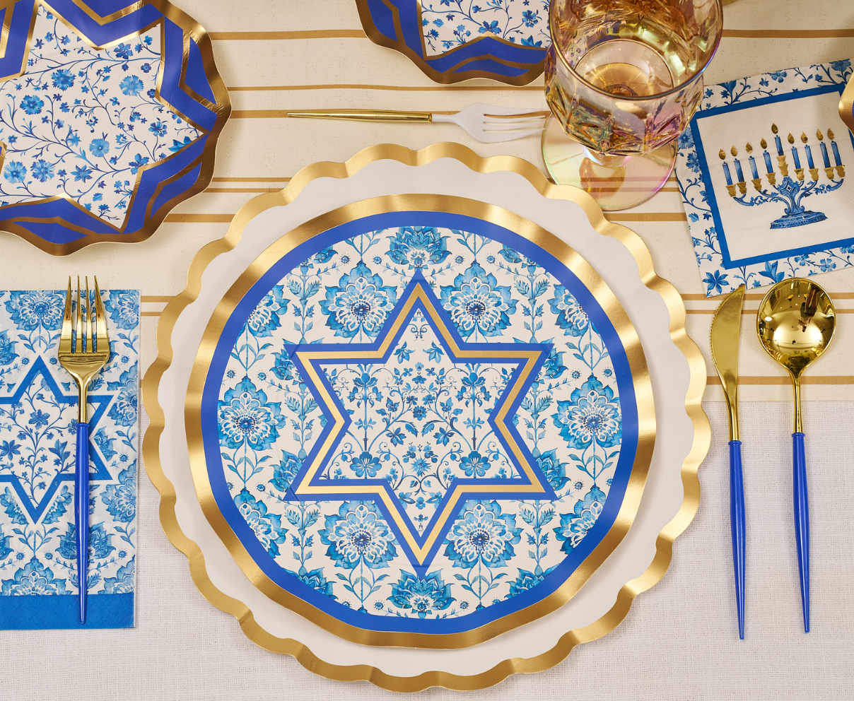 Hanukkah Toile Dinner Plates/8pk