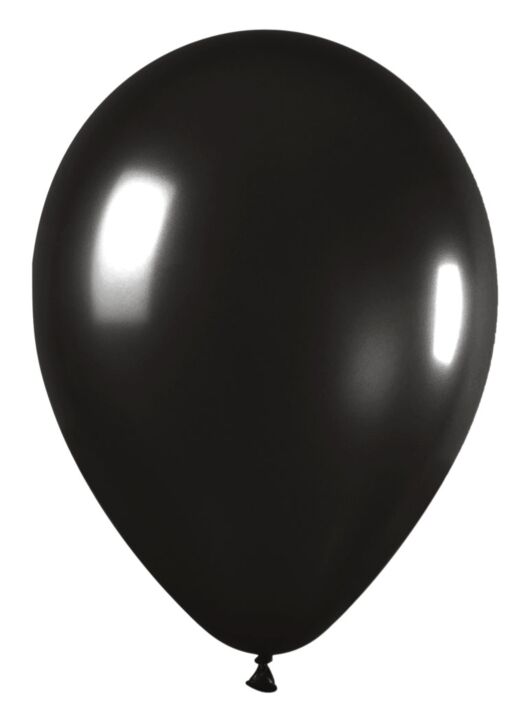 12in Helium Inflated Latex Balloon - Deluxe Black