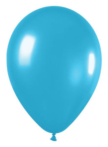 12in Helium Inflated Latex Balloon - Deluxe Turquoise Blue