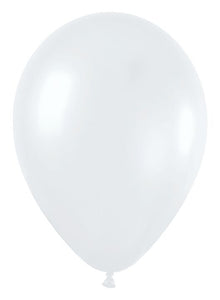 12in Helium Inflated Latex Balloon - Pearl White
