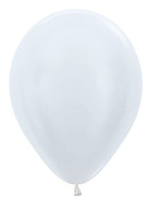 12in Helium Inflated Latex Balloon - Pearl White (Sempertex)