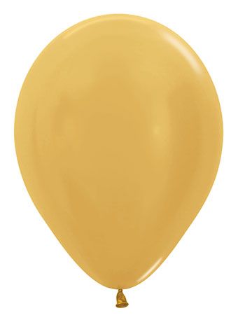 12in Helium Inflated Latex Balloon - Metallic Gold