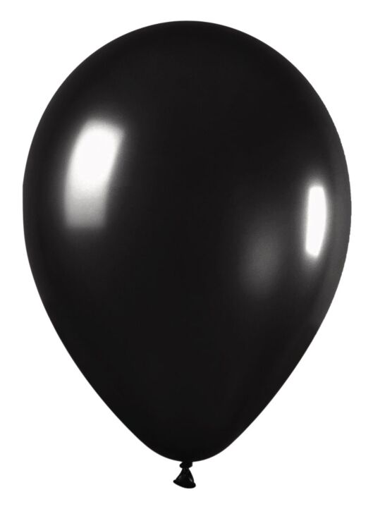 12in Helium Inflated Latex Balloon - Metallic Black