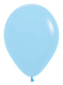 12in Helium Inflated Latex Balloon - Pastel Matte Blue