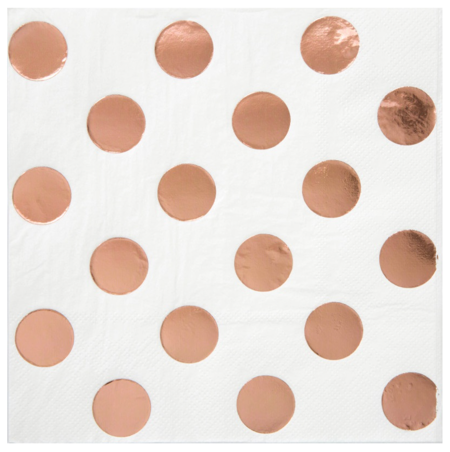 Rose Gold Foil Dots Beverage Napkins 16ct - Foil Stamping