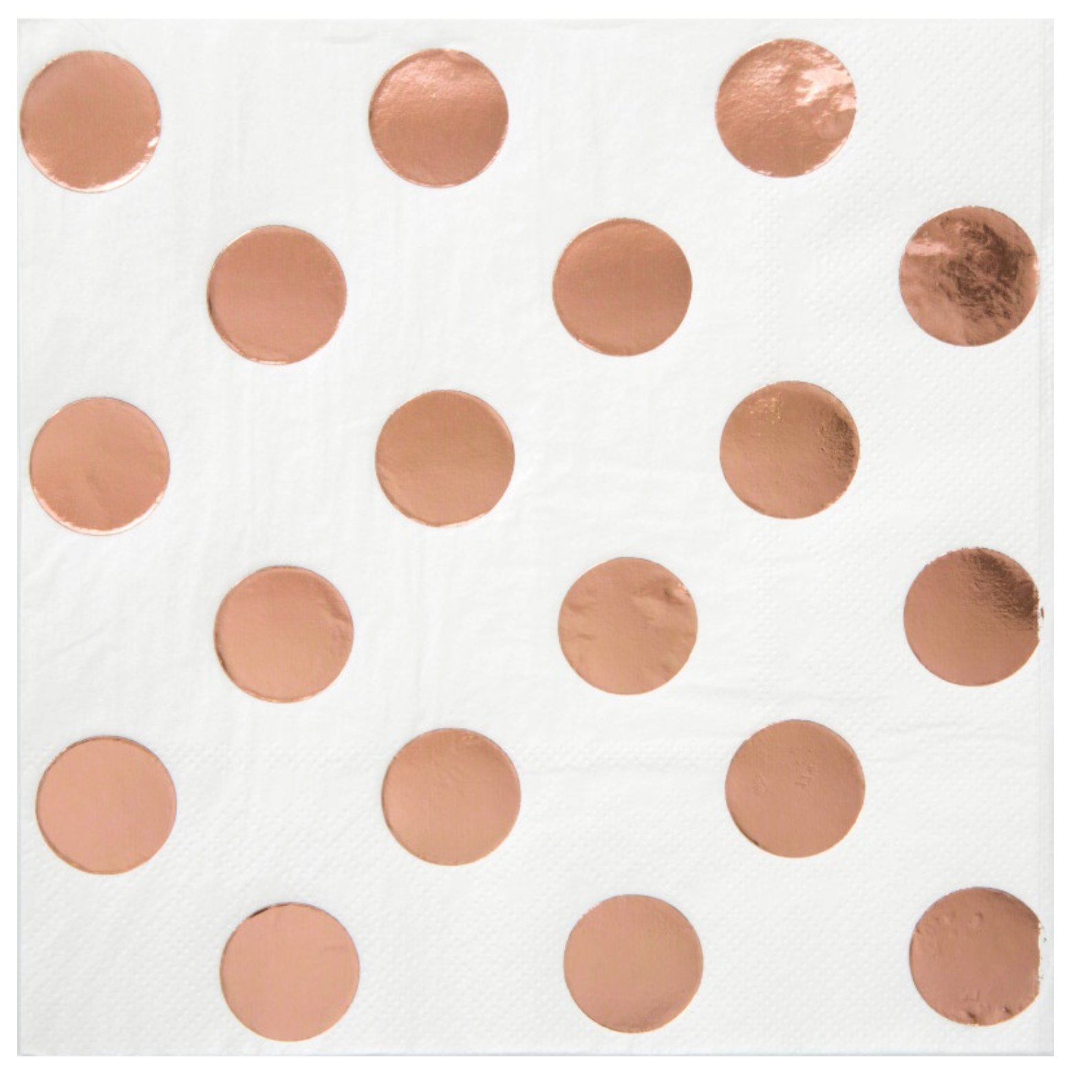 Rose Gold Foil Dots Beverage Napkins 16ct - Foil Stamping