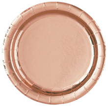 Rose Gold Foil Round 9in Dinner Plates 8ct