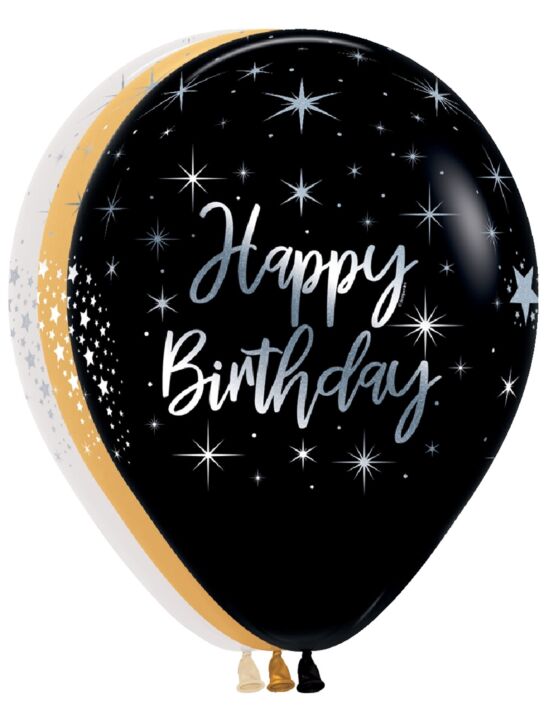 12in Happy Birthday Radiant Latex - Assorted Colors Available