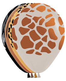 12in Helium Inflated Latex Balloon - Animal Print
