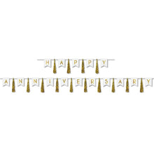 Happy Anniversary Tassel Streamer Gold