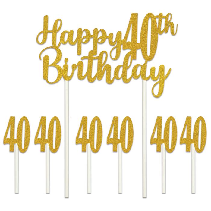 Happy  40th  Birthday Cake Topper