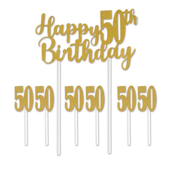 Happy  50th  Birthday Cake Topper
