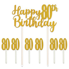 Happy  80th  Birthday Cake Topper
