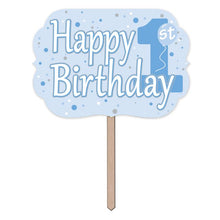 1st Birthday Yard Sign Blue
