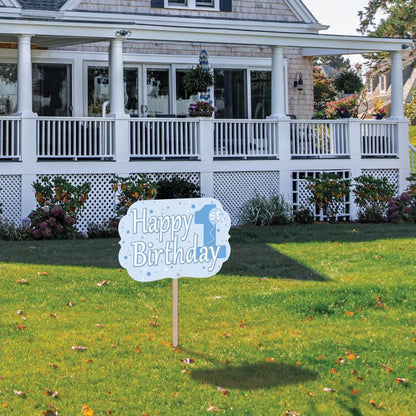 1st Birthday Yard Sign Blue