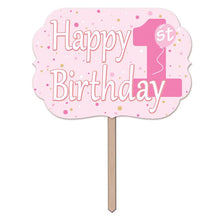 1st Birthday Yard Sign Pink