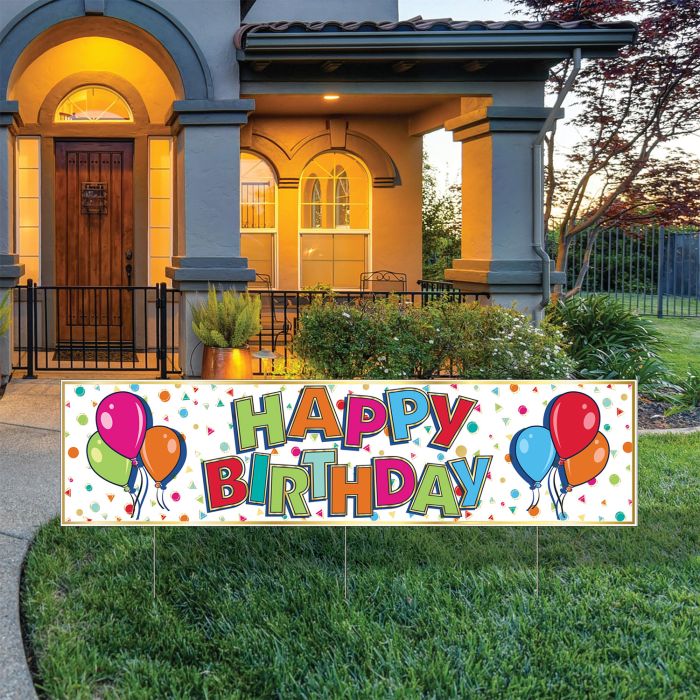 Plastic Jumbo Happy Birthday Yard Sign