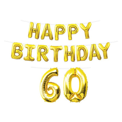 Happy Birthday  60  Balloon Streamer