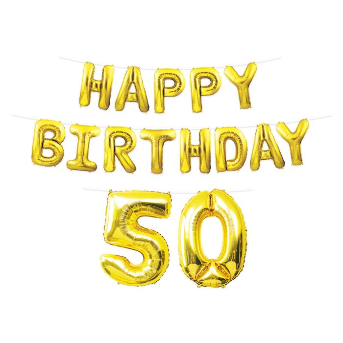Happy Birthday  50  Balloon Streamer