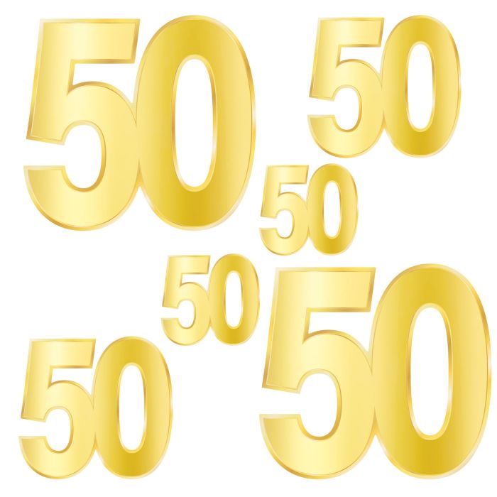 Foil  50  Birthday Cutouts