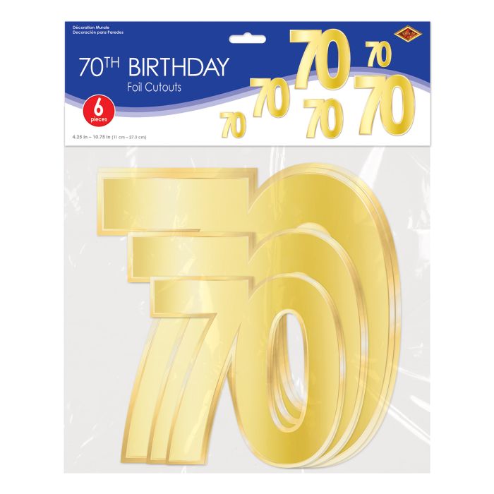 Foil  70  Birthday Cutouts