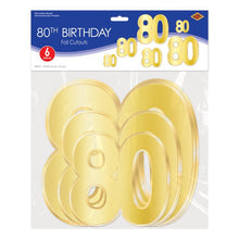 Foil  80  Birthday Cutouts