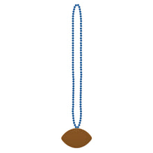 Beads w/Football Medallion Blue