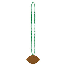 Beads w/Football Medallion Green