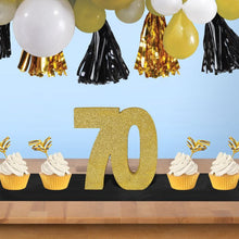3-D Glittered "70" Centerpiece
