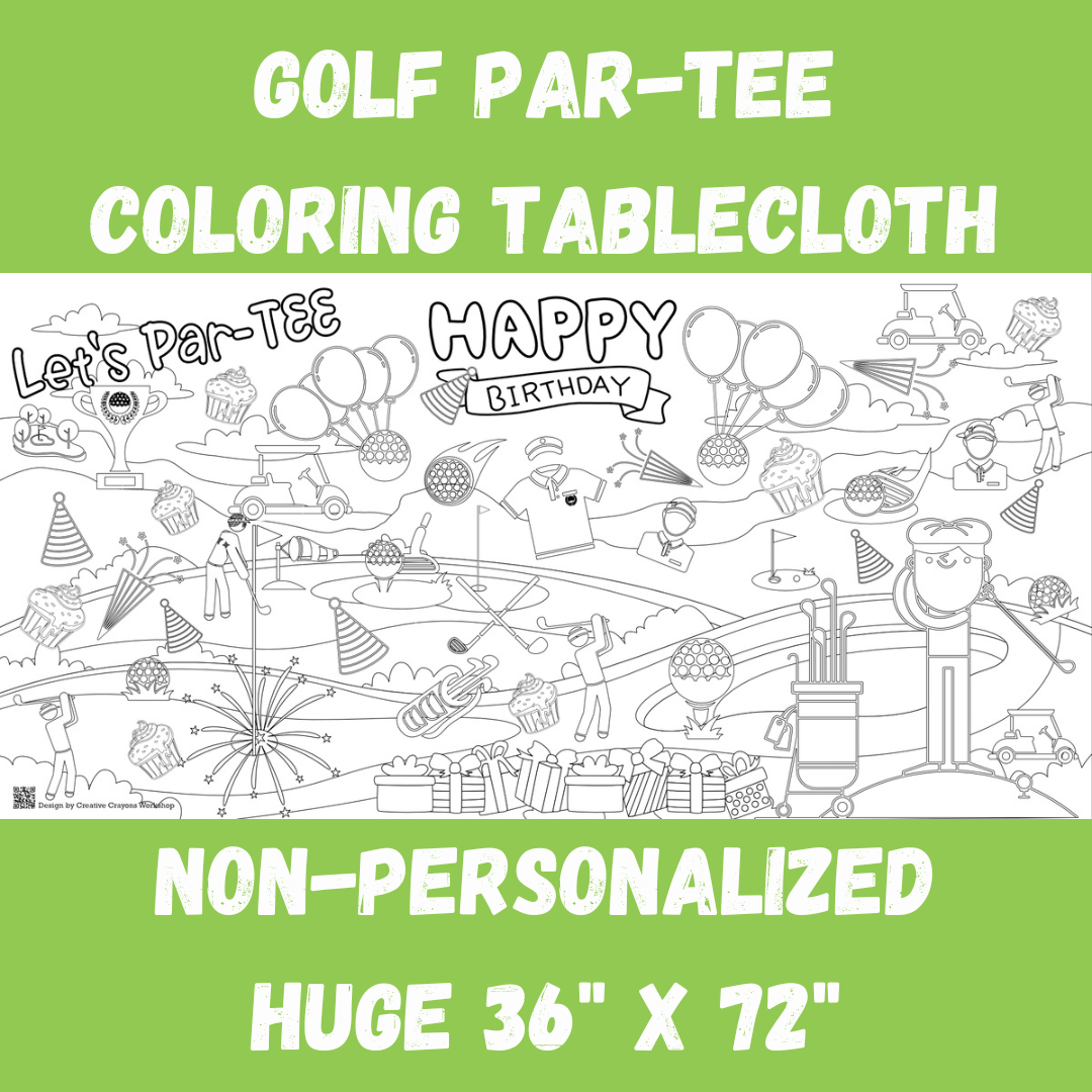 Golf Par-tee Coloring Tablecloth